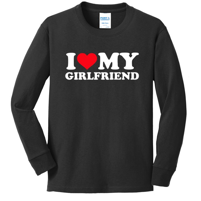 I Love My Girlfriend Kids Long Sleeve Shirt