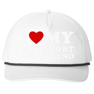 I Love My Hot Short Girlfriend I Heart My Hot Girlfriend Snapback Five-Panel Rope Hat