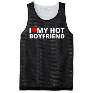 I Love My Hot Boyfriend With A Red Heart Mesh Reversible Basketball Jersey Tank