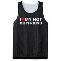 I Love My Hot Boyfriend With A Red Heart Mesh Reversible Basketball Jersey Tank