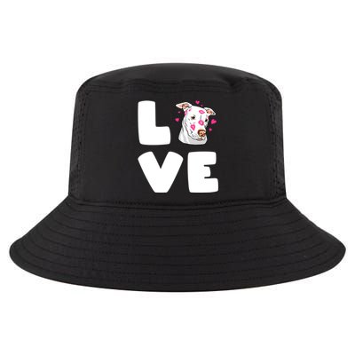 I Love My Pitbull Love Pitbull Pittie Dog Moms Dads Meaningful Gift Cool Comfort Performance Bucket Hat