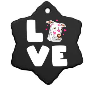 I Love My Pitbull Love Pitbull Pittie Dog Moms Dads Meaningful Gift Ceramic Star Ornament