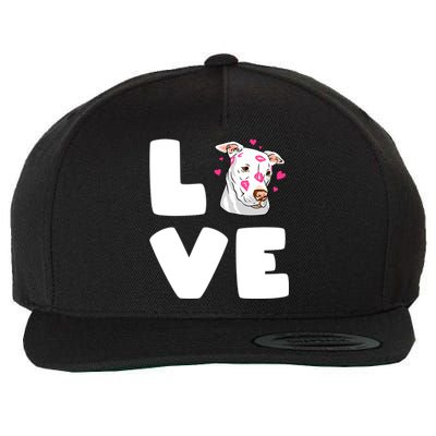 I Love My Pitbull Love Pitbull Pittie Dog Moms Dads Meaningful Gift Wool Snapback Cap