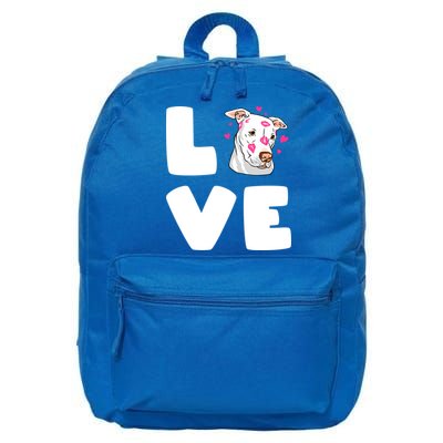 I Love My Pitbull Love Pitbull Pittie Dog Moms Dads Meaningful Gift 16 in Basic Backpack