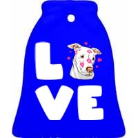 I Love My Pitbull Love Pitbull Pittie Dog Moms Dads Meaningful Gift Ceramic Bell Ornament