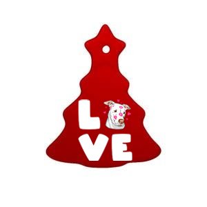 I Love My Pitbull Love Pitbull Pittie Dog Moms Dads Meaningful Gift Ceramic Tree Ornament