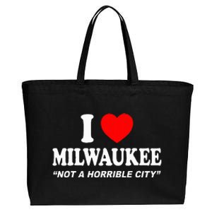 I Love Milwaukee Not A Horrible City I Heart Milwaukee Cotton Canvas Jumbo Tote