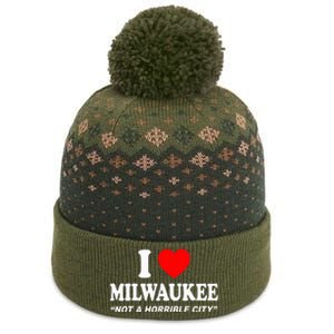 I Love Milwaukee Not A Horrible City I Heart Milwaukee The Baniff Cuffed Pom Beanie