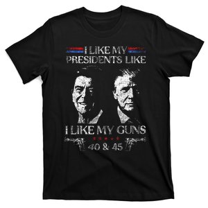 I Like My Presidents Like I Like My Guns Trump Gun 2024 T-Shirt