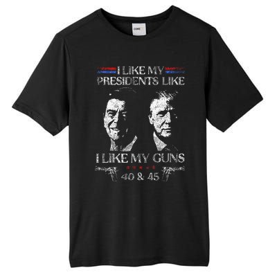 I Like My Presidents Like I Like My Guns Trump Gun 2024 Tall Fusion ChromaSoft Performance T-Shirt