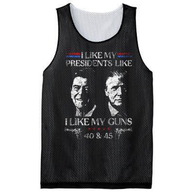 I Like My Presidents Like I Like My Guns Trump Gun 2024 Mesh Reversible Basketball Jersey Tank