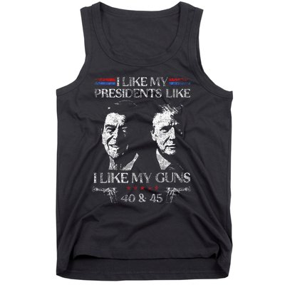 I Like My Presidents Like I Like My Guns Trump Gun 2024 Tank Top