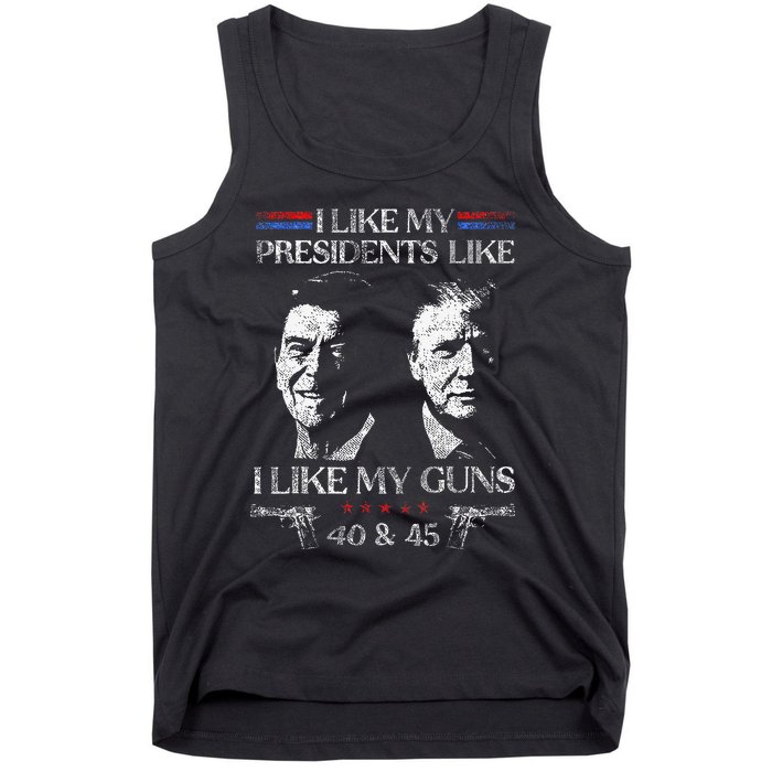 I Like My Presidents Like I Like My Guns Trump Gun 2024 Tank Top