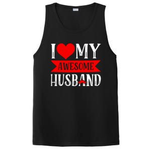 I Love My Awesome Husband Matching Couple Valentine's Day Cute Gift PosiCharge Competitor Tank