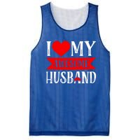 I Love My Awesome Husband Matching Couple Valentine's Day Cute Gift Mesh Reversible Basketball Jersey Tank