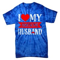 I Love My Awesome Husband Matching Couple Valentine's Day Cute Gift Tie-Dye T-Shirt