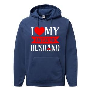 I Love My Awesome Husband Matching Couple Valentine's Day Cute Gift Performance Fleece Hoodie