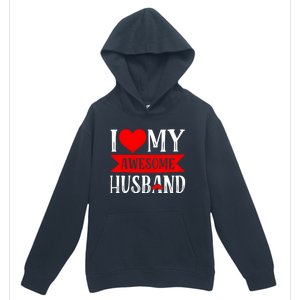 I Love My Awesome Husband Matching Couple Valentine's Day Cute Gift Urban Pullover Hoodie