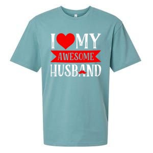 I Love My Awesome Husband Matching Couple Valentine's Day Cute Gift Sueded Cloud Jersey T-Shirt