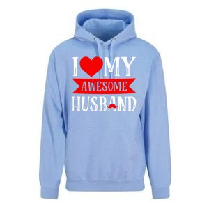 I Love My Awesome Husband Matching Couple Valentine's Day Cute Gift Unisex Surf Hoodie