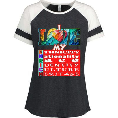 I Love My Enrich Antiracism Inclusion Dei Culture Funny Gift Enza Ladies Jersey Colorblock Tee