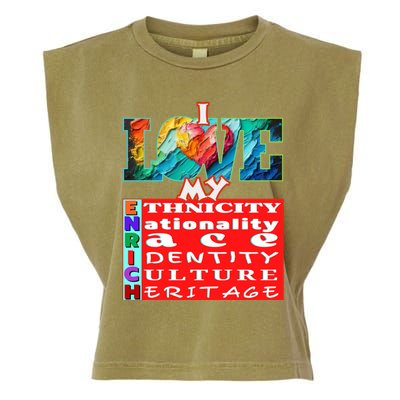 I Love My Enrich Antiracism Inclusion Dei Culture Funny Gift Garment-Dyed Women's Muscle Tee