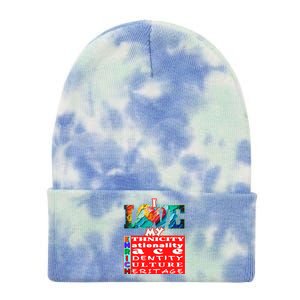 I Love My Enrich Antiracism Inclusion Dei Culture Funny Gift Tie Dye 12in Knit Beanie