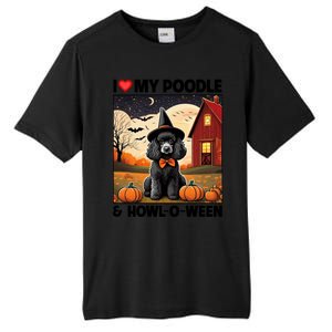 I Love My Poodle And Howloween Halloween Pumpkin Dog Mom Dad Gift Tall Fusion ChromaSoft Performance T-Shirt