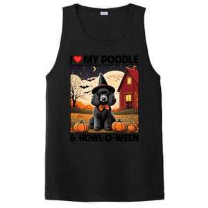 I Love My Poodle And Howloween Halloween Pumpkin Dog Mom Dad Gift PosiCharge Competitor Tank