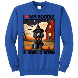 I Love My Poodle And Howloween Halloween Pumpkin Dog Mom Dad Gift Sweatshirt