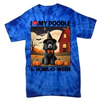 I Love My Poodle And Howloween Halloween Pumpkin Dog Mom Dad Gift Tie-Dye T-Shirt