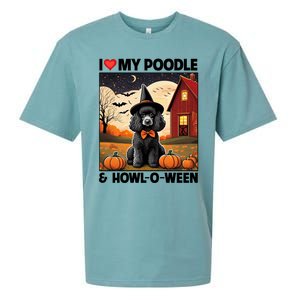 I Love My Poodle And Howloween Halloween Pumpkin Dog Mom Dad Gift Sueded Cloud Jersey T-Shirt