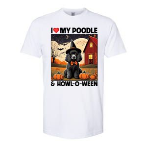 I Love My Poodle And Howloween Halloween Pumpkin Dog Mom Dad Gift Softstyle CVC T-Shirt