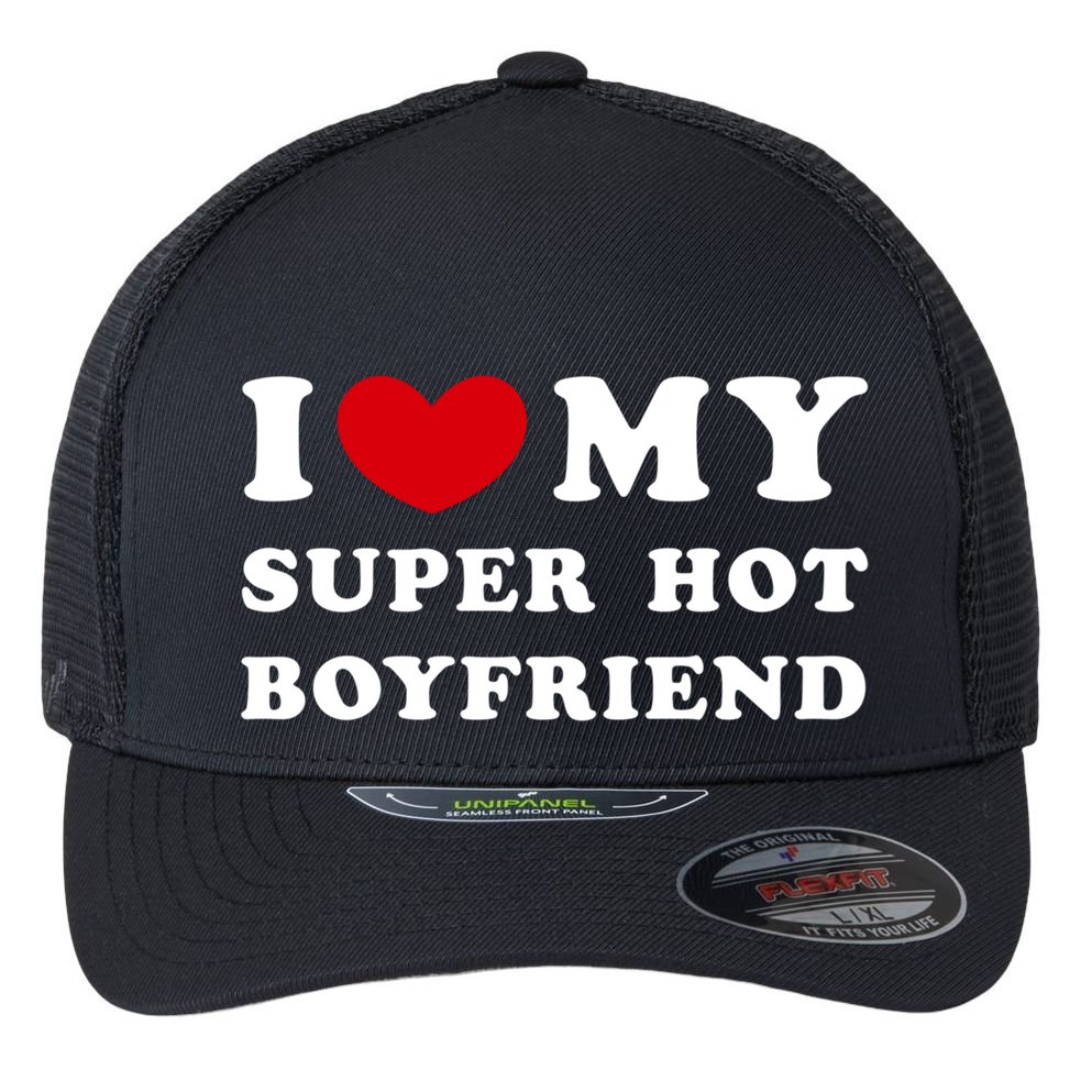 I Love My Super Hot Friend I Heart My Friend Gift Flexfit Unipanel Trucker Cap
