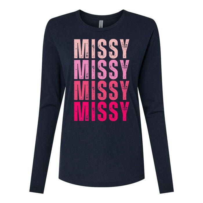 I Love Missy First Name Missy Vintage Womens Cotton Relaxed Long Sleeve T-Shirt