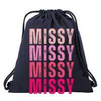 I Love Missy First Name Missy Vintage Drawstring Bag