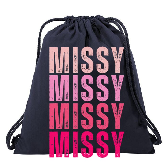 I Love Missy First Name Missy Vintage Drawstring Bag