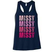 I Love Missy First Name Missy Vintage Women's Racerback Tank