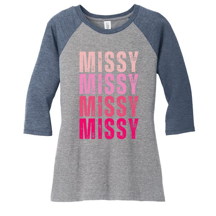 I Love Missy First Name Missy Vintage Women's Tri-Blend 3/4-Sleeve Raglan Shirt