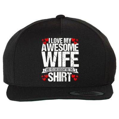 I Love My Awesome Wife Valentines Day Great Gift Wool Snapback Cap