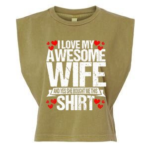 I Love My Awesome Wife Valentines Day Great Gift Garment-Dyed Women's Muscle Tee