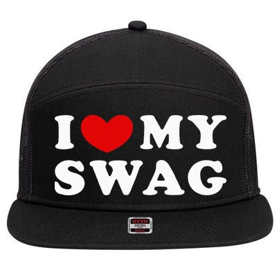 I Love My Swag I Heart My Swag 7 Panel Mesh Trucker Snapback Hat