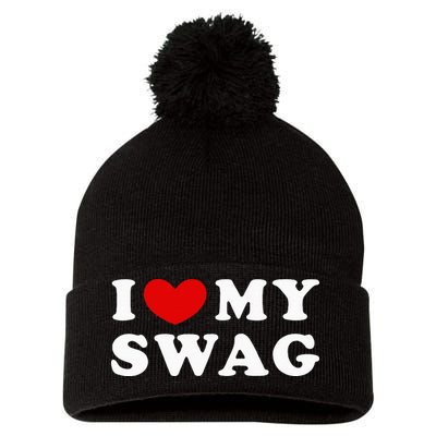 I Love My Swag I Heart My Swag Pom Pom 12in Knit Beanie