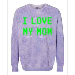 I Love My Mom Gamer Gifts For Teen Boy Video Games Colorblast Crewneck Sweatshirt