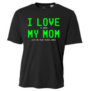 I Love My Mom Gamer Gifts For Teen Boy Video Games Cooling Performance Crew T-Shirt