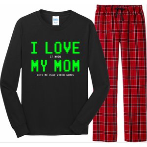 I Love My Mom Gamer Gifts For Teen Boy Video Games Long Sleeve Pajama Set