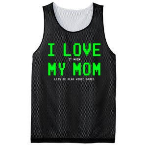 I Love My Mom Gamer Gifts For Teen Boy Video Games Mesh Reversible Basketball Jersey Tank