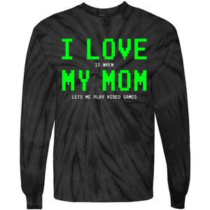 I Love My Mom Gamer Gifts For Teen Boy Video Games Tie-Dye Long Sleeve Shirt