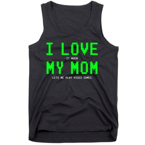 I Love My Mom Gamer Gifts For Teen Boy Video Games Tank Top