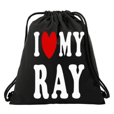 I Love My Ray I Heart My Ray Drawstring Bag